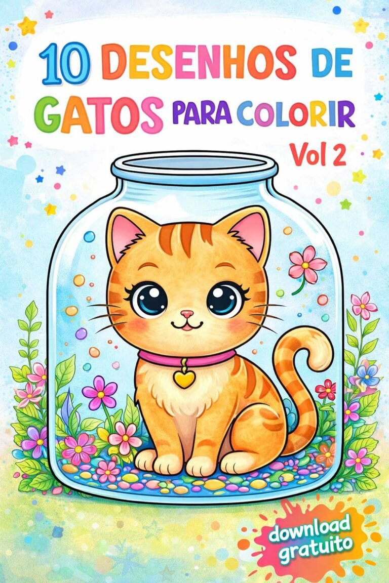 10 Desenhos de Gatos Para Colorir Vol 02