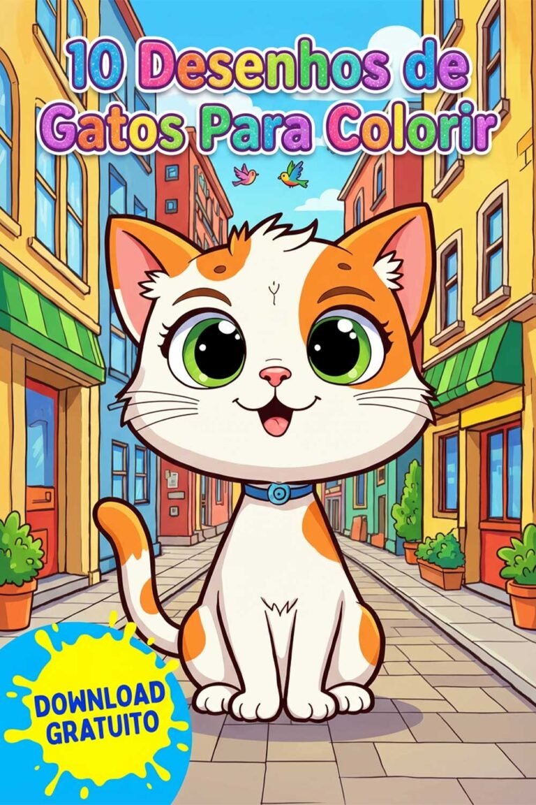 10 Desenhos de Gatos Para Colorir Vol 01