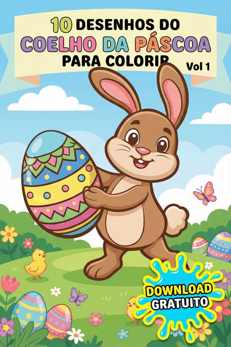 10 Desenhos do Coelho da Páscoa Para Colorir Vol 01
