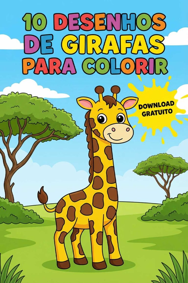 10 Desenhos de Girafas Para Colorir