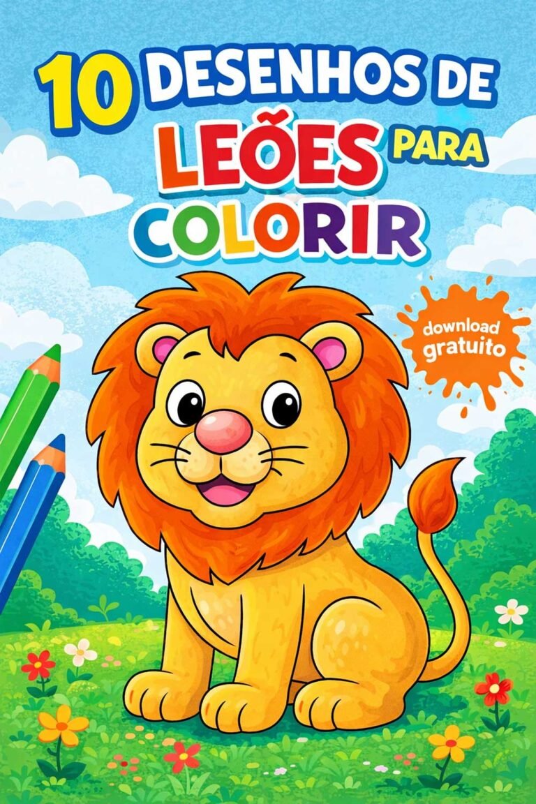 10 Desenhos de Leões Para Colorir