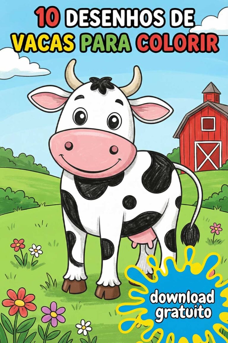 10 Desenhos de Vacas Para Colorir